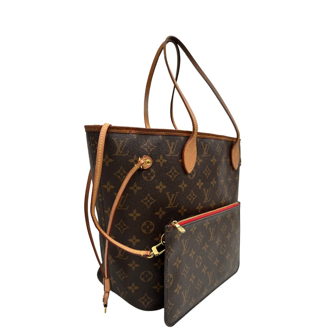 Neverfull MM Louis Vuitton in canvas marrone