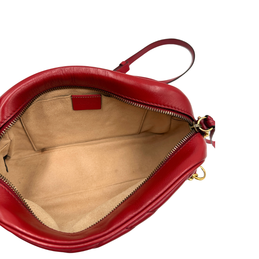 Camera Bag Gucci Marmont misura piccola in pelle rosso