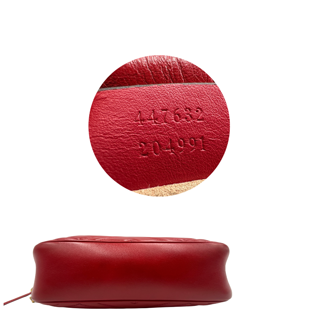 Camera Bag Gucci Marmont misura piccola in pelle rosso