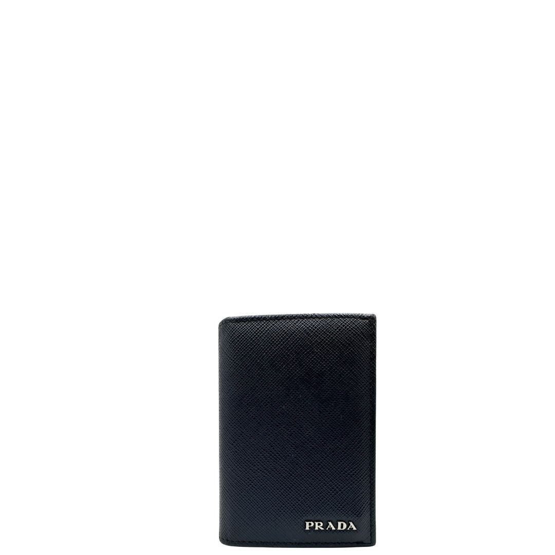 Portacarte Prada baltico in pelle blu