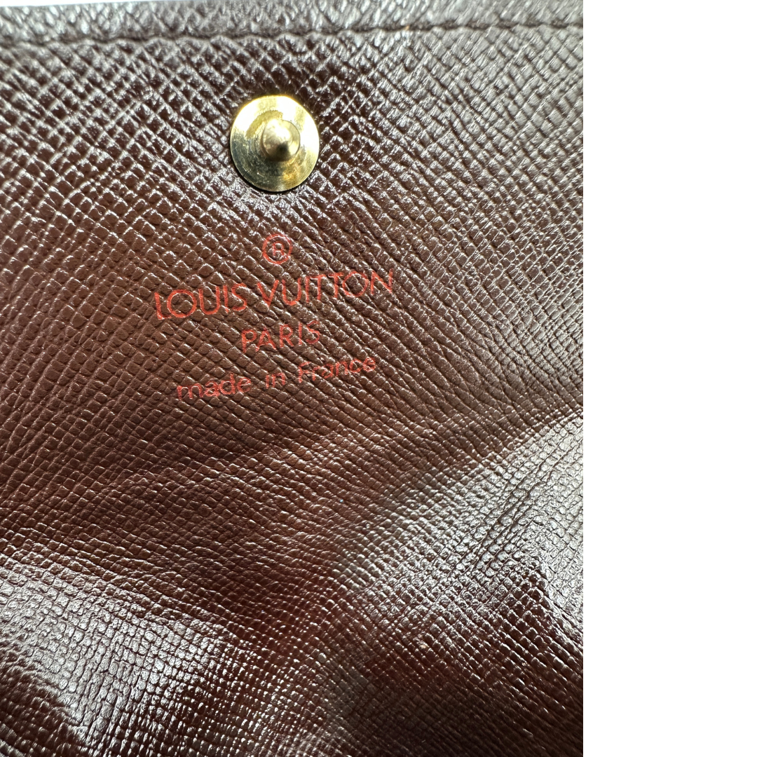 Portafoglio Louis Vuitton Damier Ébène in canvas marrone