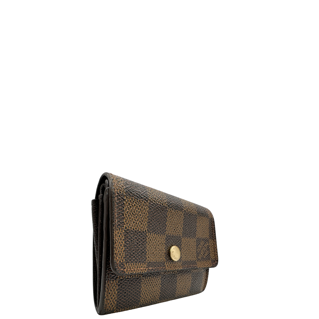Portafoglio Louis Vuitton Damier Ébène in canvas marrone