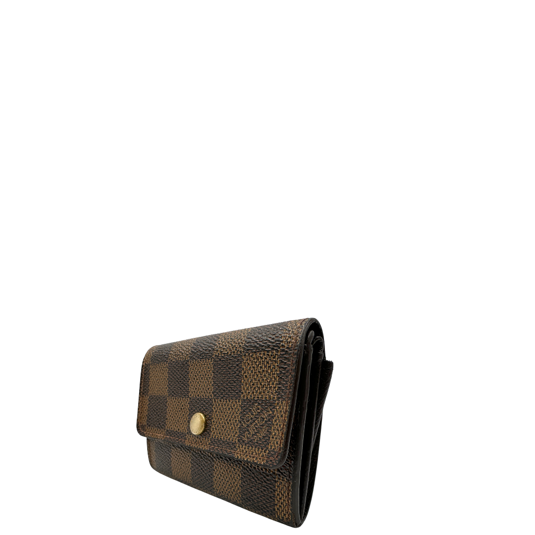 Portafoglio Louis Vuitton Damier Ébène in canvas marrone