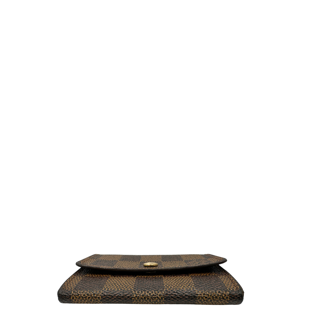 Portafoglio Louis Vuitton Damier Ébène in canvas marrone