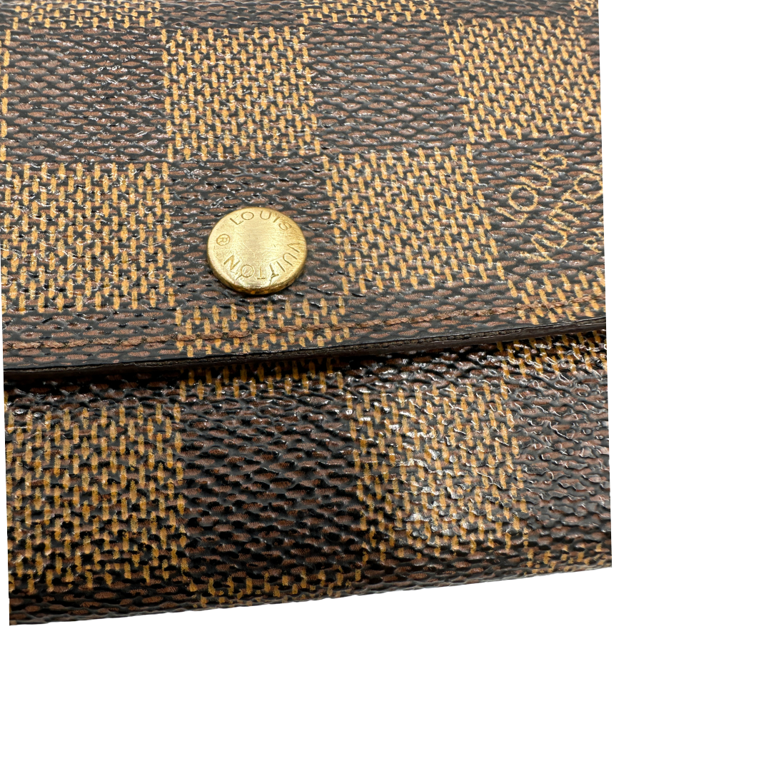 Portafoglio Louis Vuitton Damier Ébène in canvas marrone