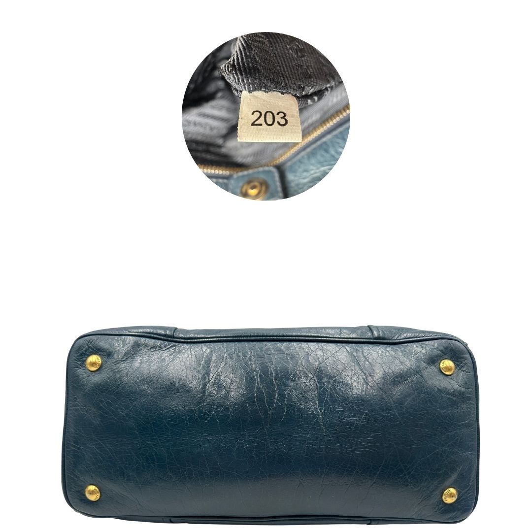 Tote Prada blu petrolio
