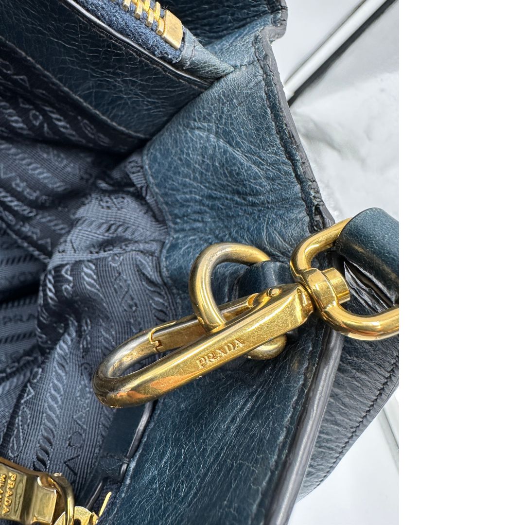 Tote Prada blu petrolio