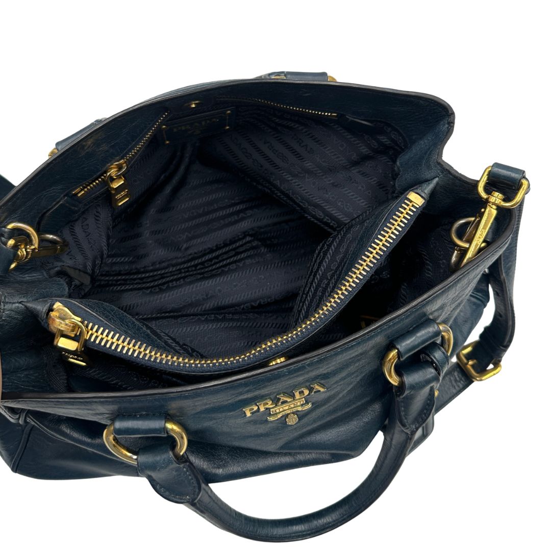 Tote Prada blu petrolio