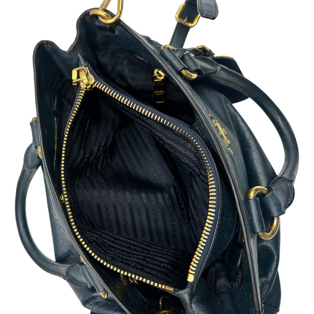 Tote Prada blu petrolio