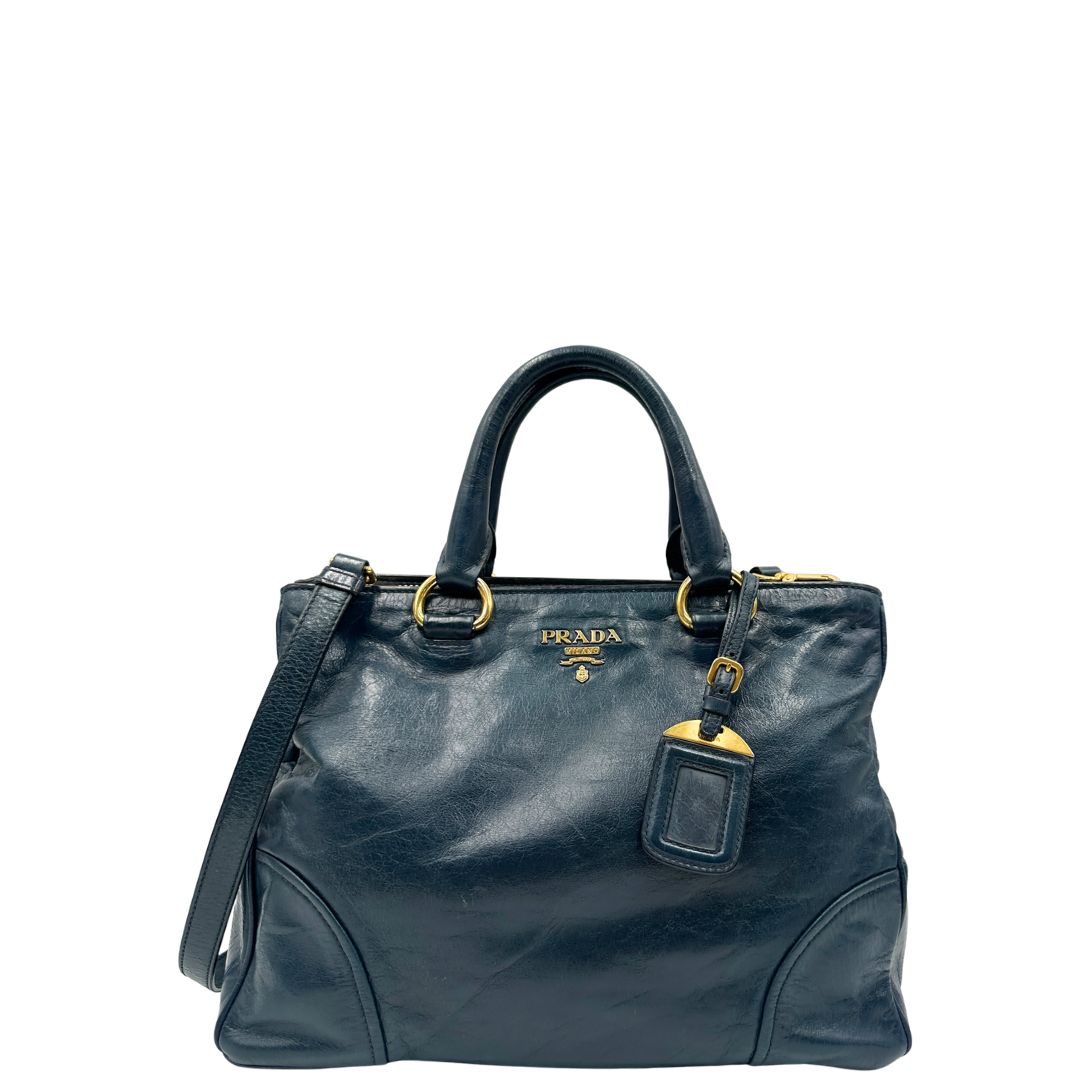 Tote Prada blu petrolio