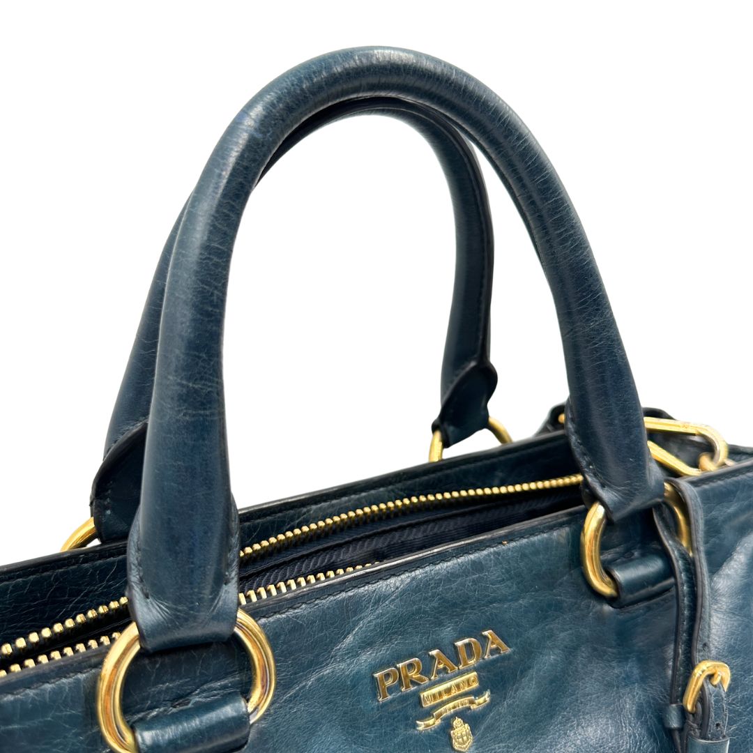 Tote Prada blu petrolio