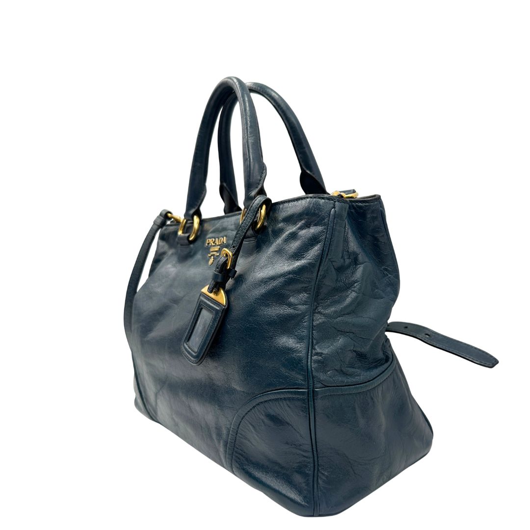 Tote Prada blu petrolio