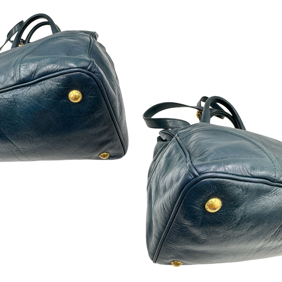 Tote Prada blu petrolio