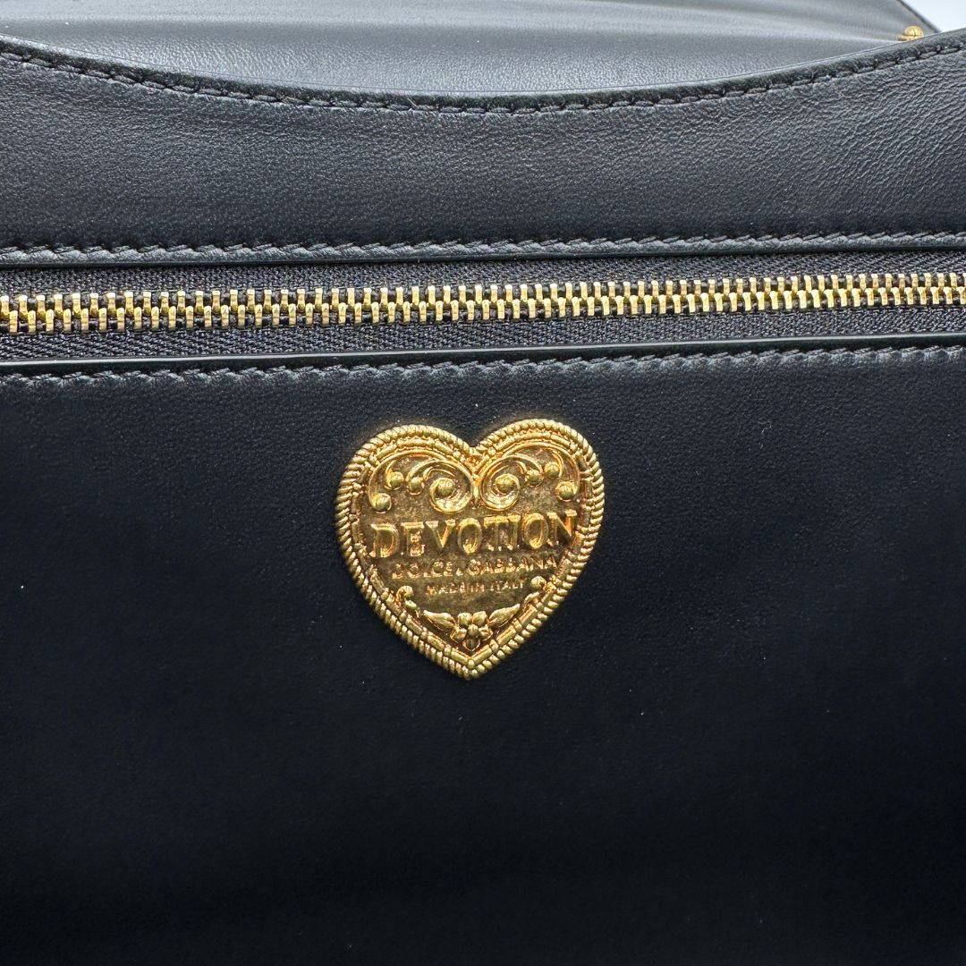 Tracolla Devotion D&G in pelle nero
