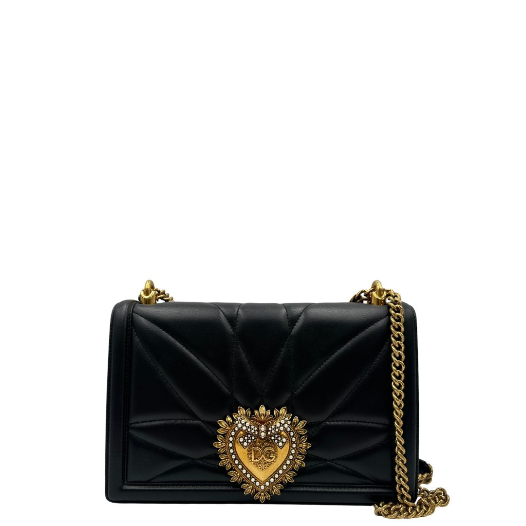 Tracolla Devotion D&G in pelle nero