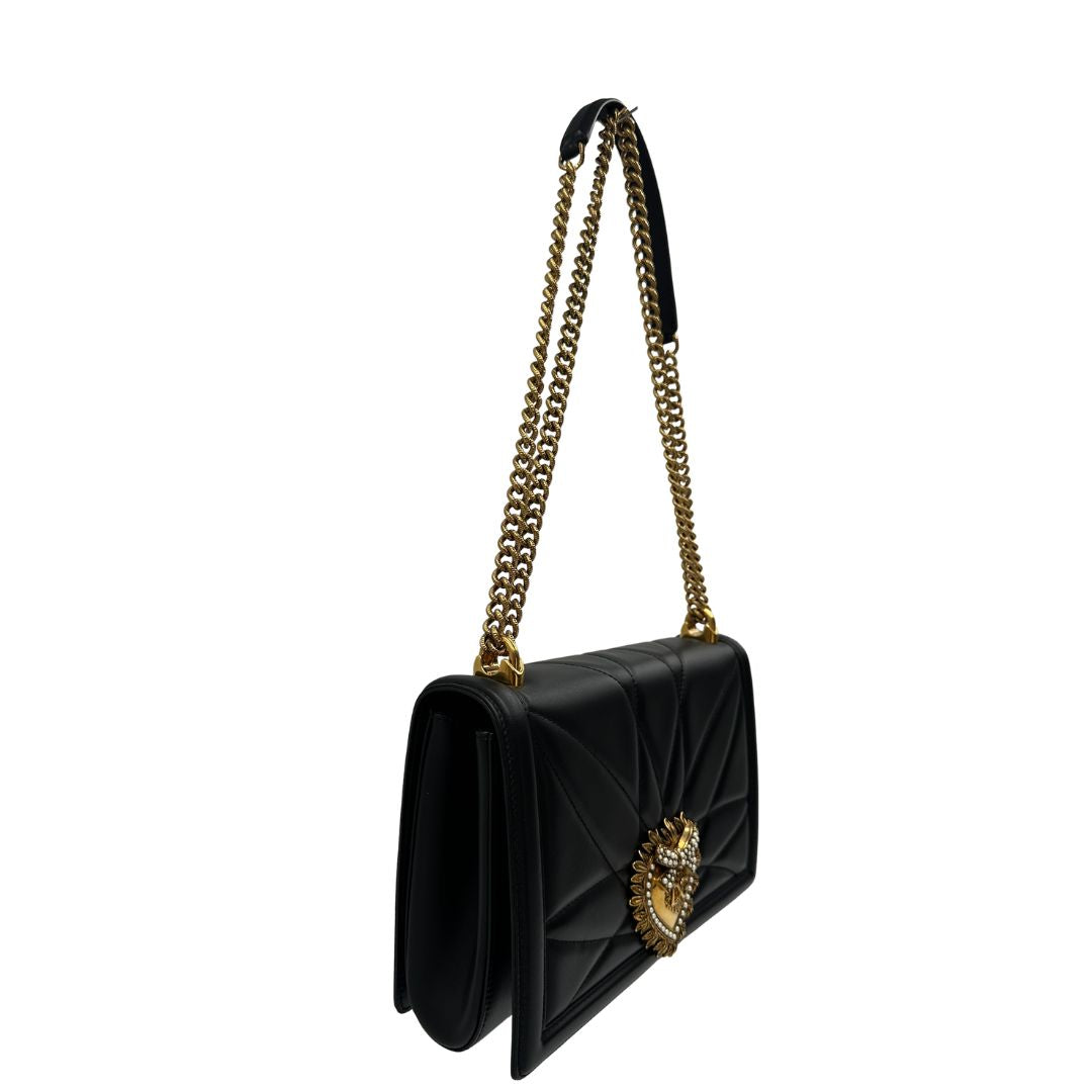 Tracolla Devotion D&G in pelle nero
