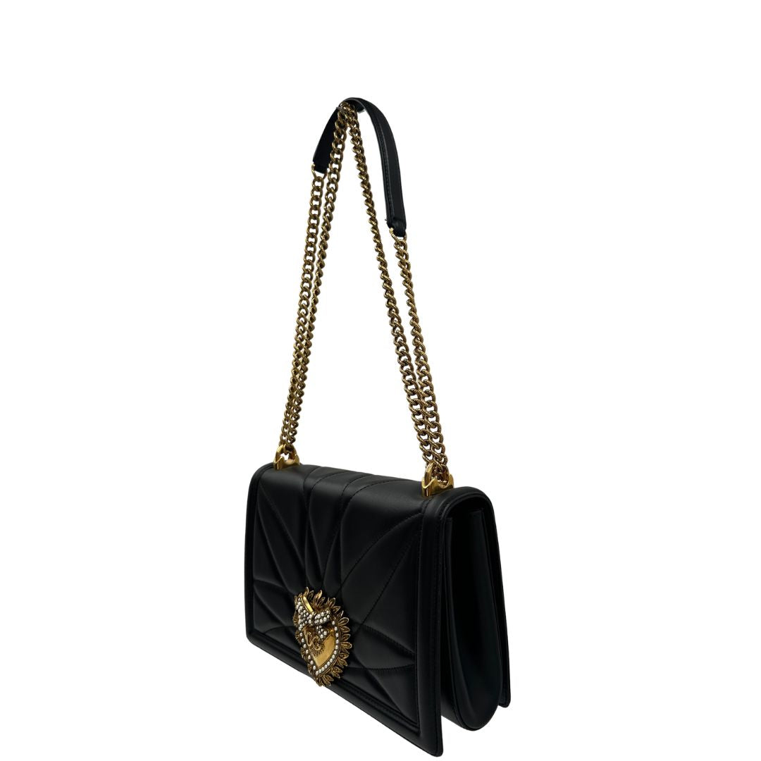 Tracolla Devotion D&G in pelle nero