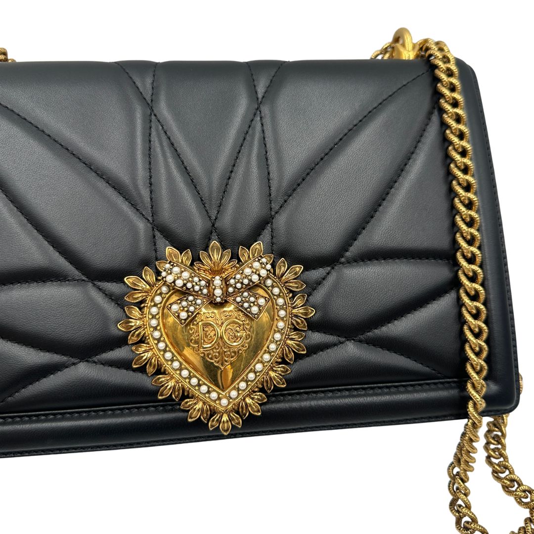 Tracolla Devotion D&G in pelle nero