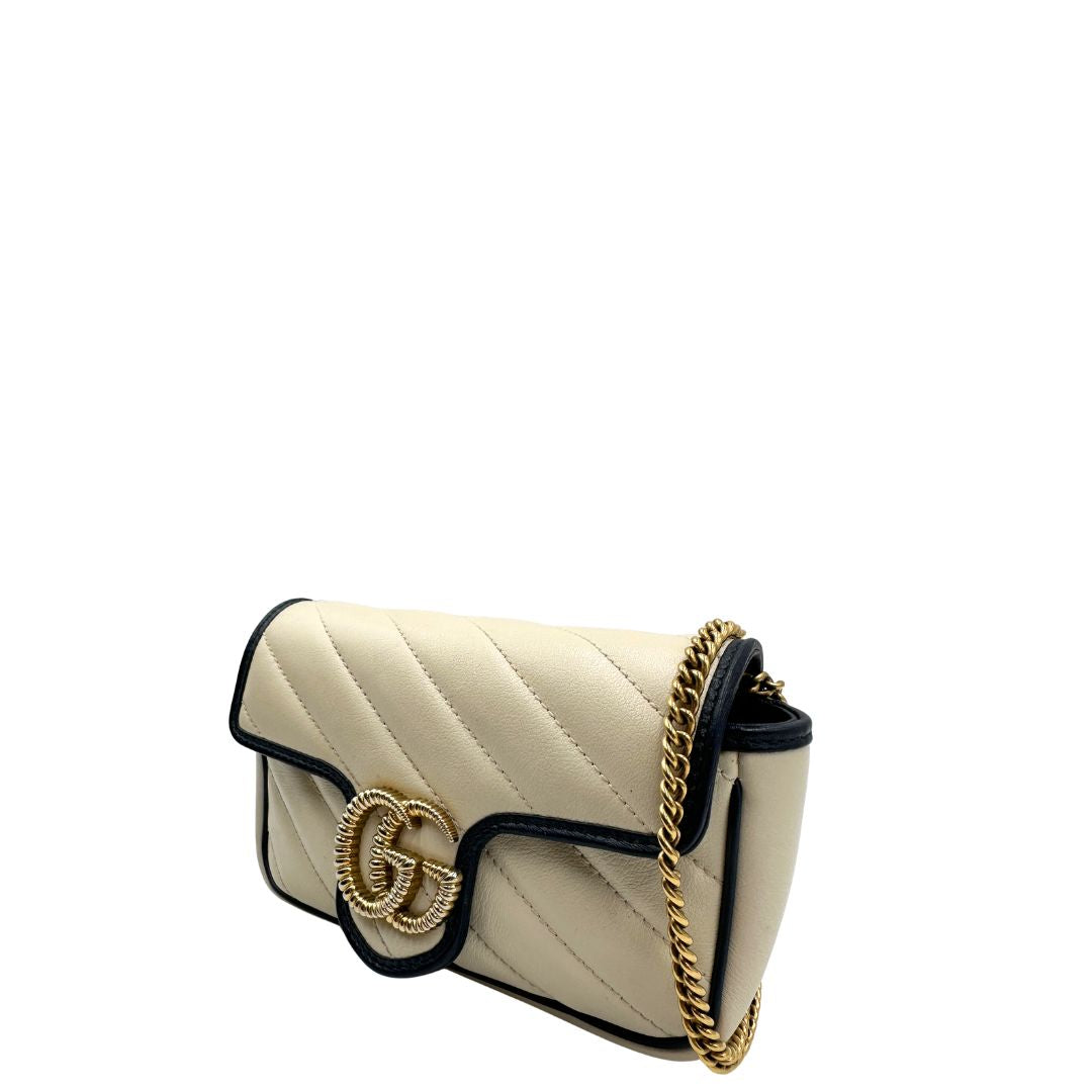 Borsa Mini Gucci Marmont in pelle bianco