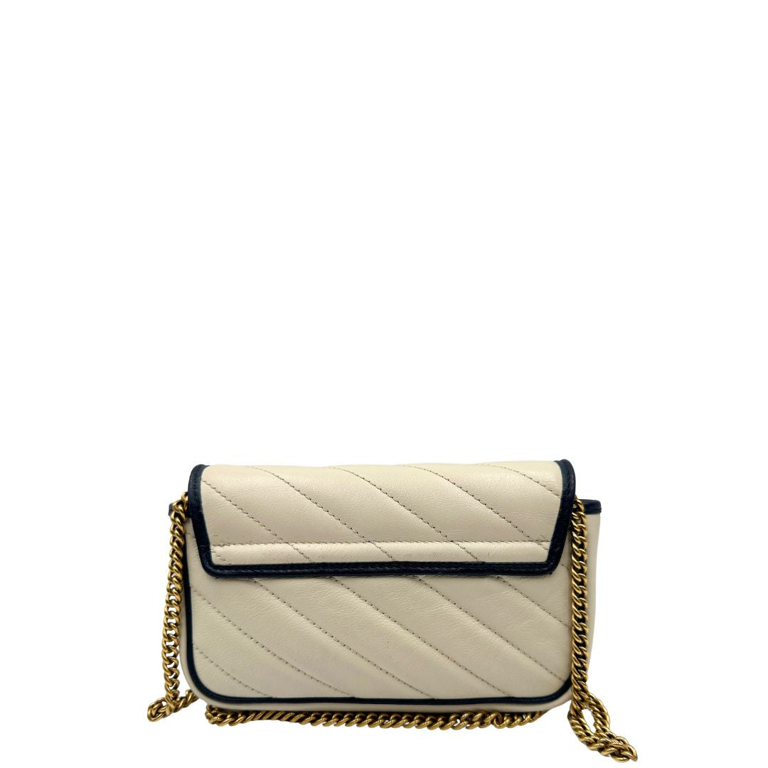 Borsa Mini Gucci Marmont in pelle bianco