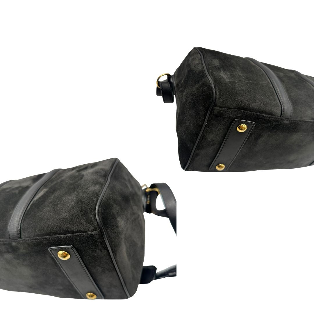 Bauletto Sofia Coppola Louis Vuitton in camoscio nero