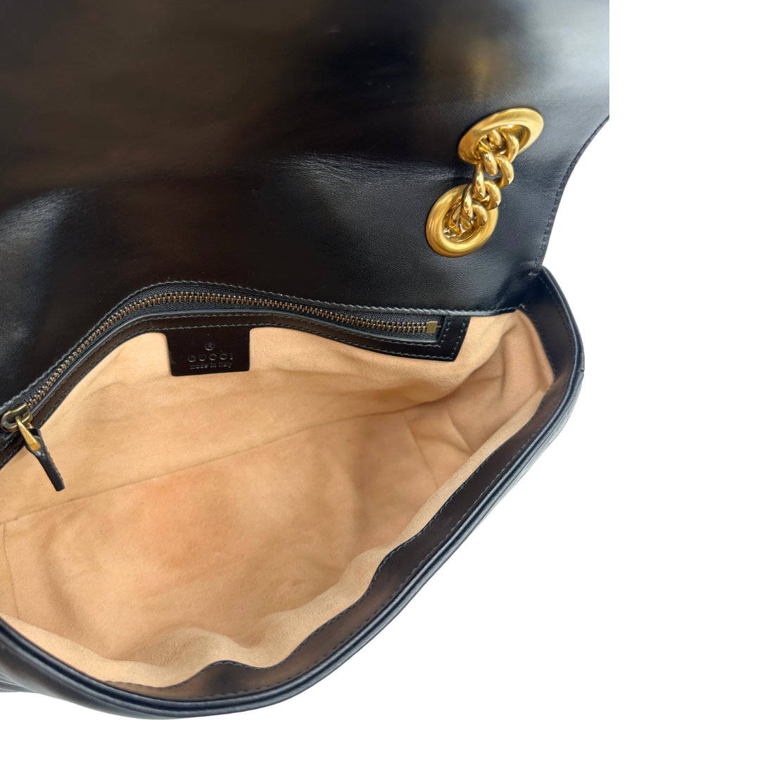 Borsa Gucci Marmont misura media in pelle blu