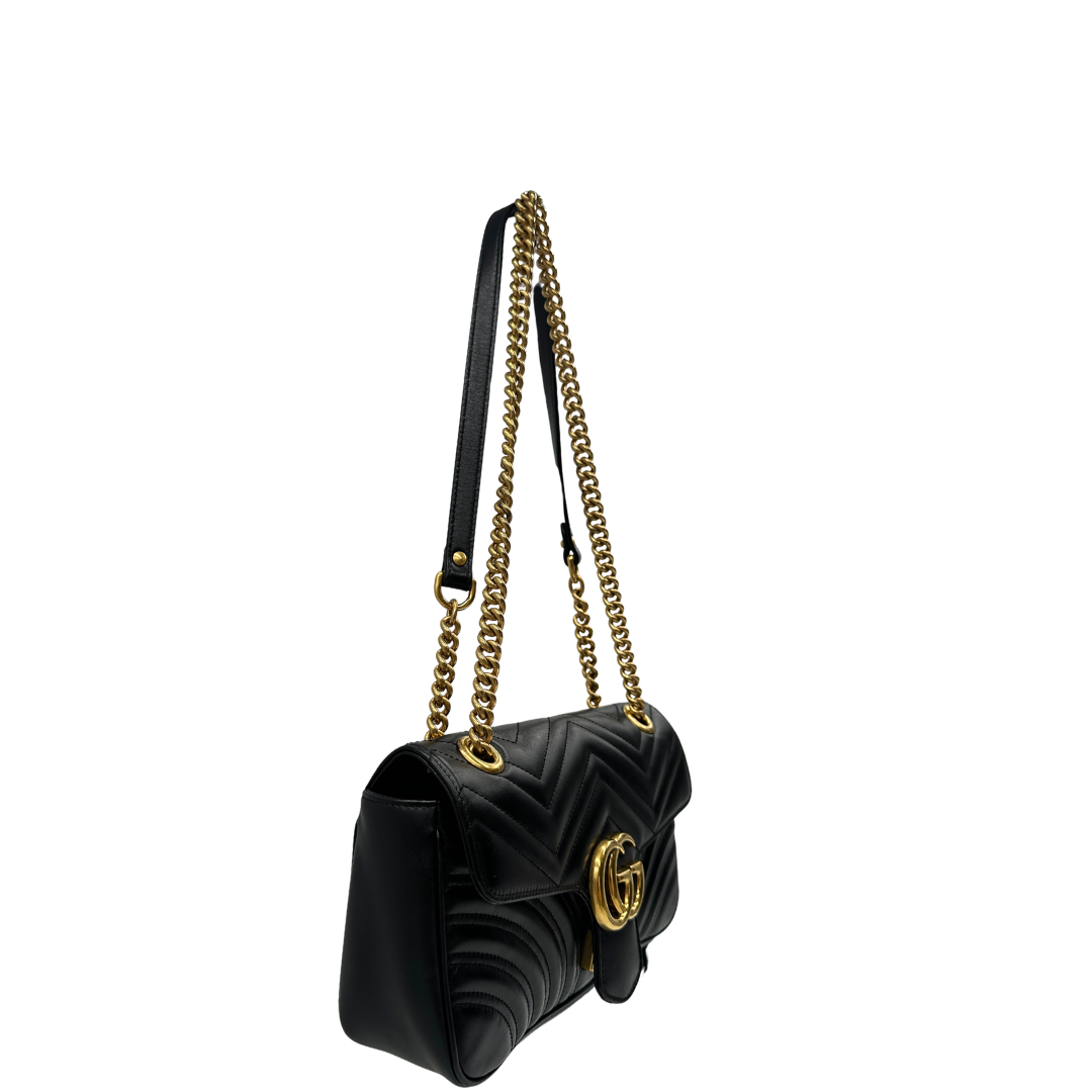 Borsa Gucci Marmont misura media in pelle blu