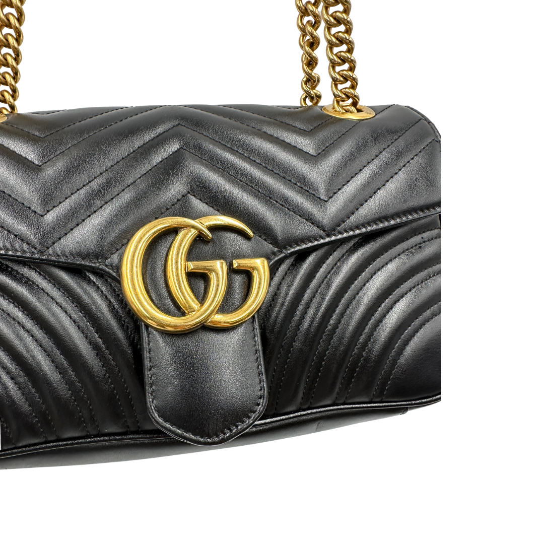 Borsa Gucci Marmont misura media in pelle blu