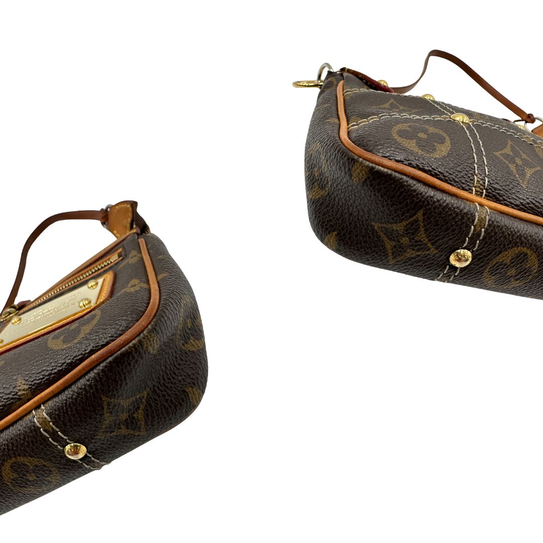 Pochette Rivet Louis Vuitton in canvas marrone