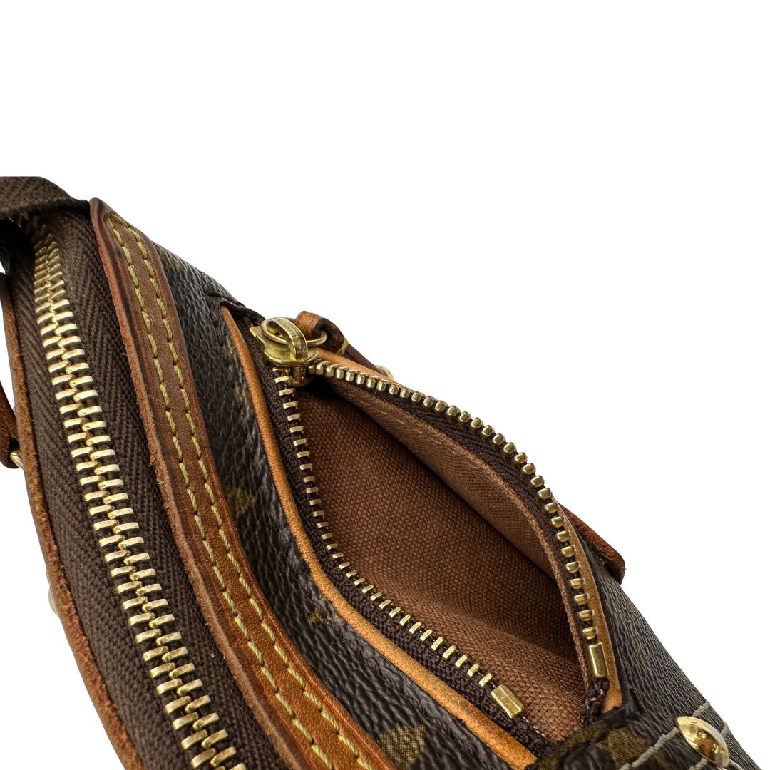 Pochette Rivet Louis Vuitton in canvas marrone