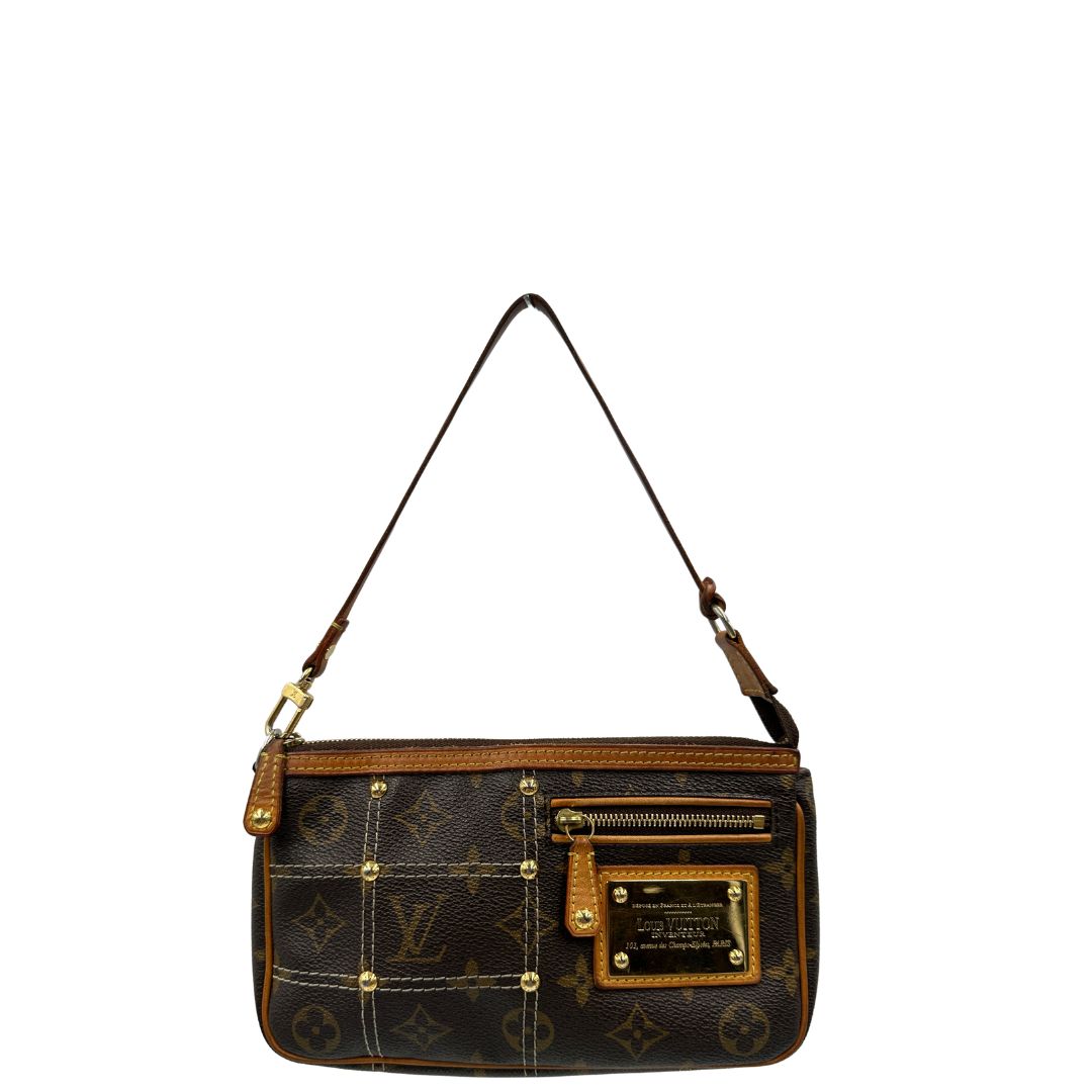 Pochette Rivet Louis Vuitton in canvas marrone