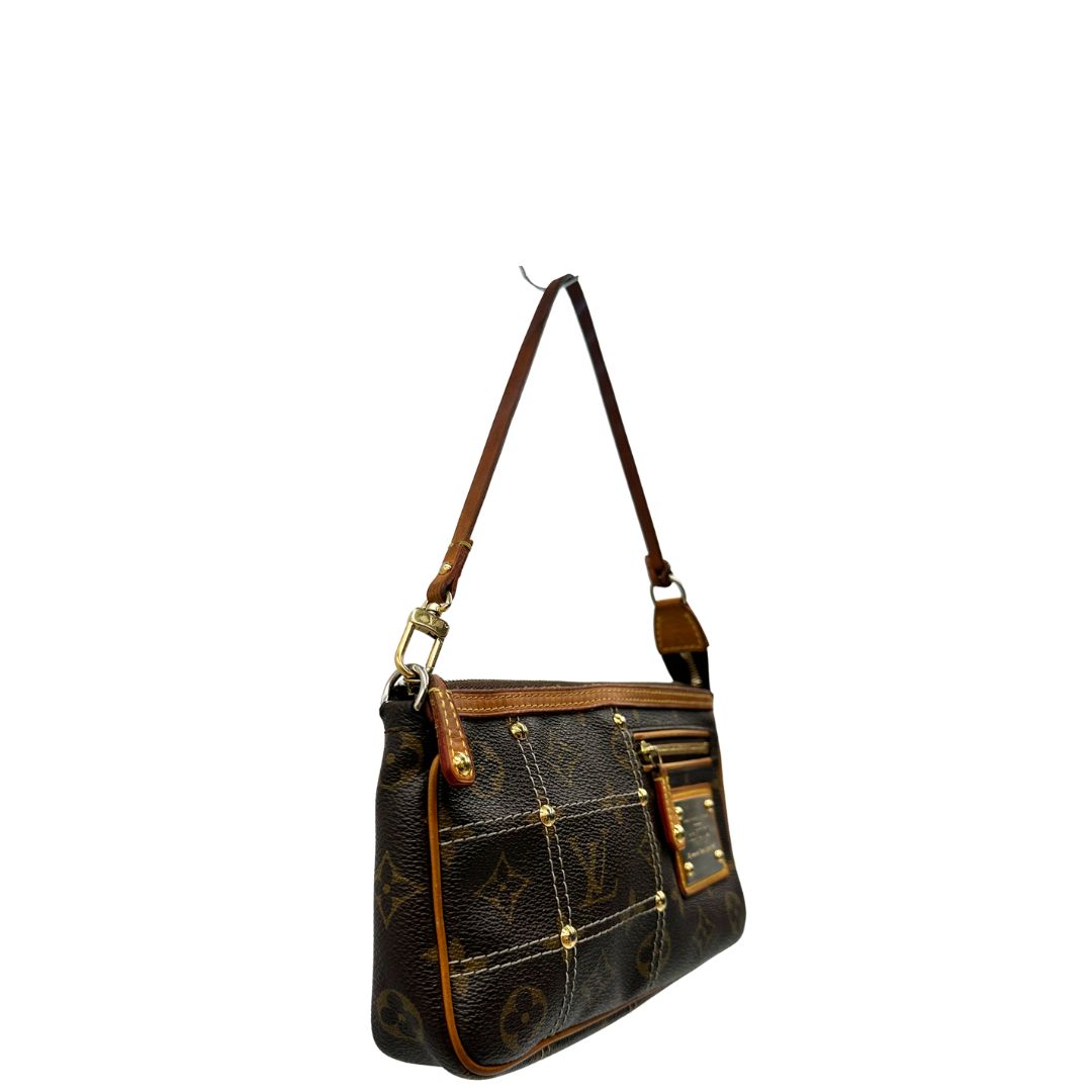 Pochette Rivet Louis Vuitton in canvas marrone