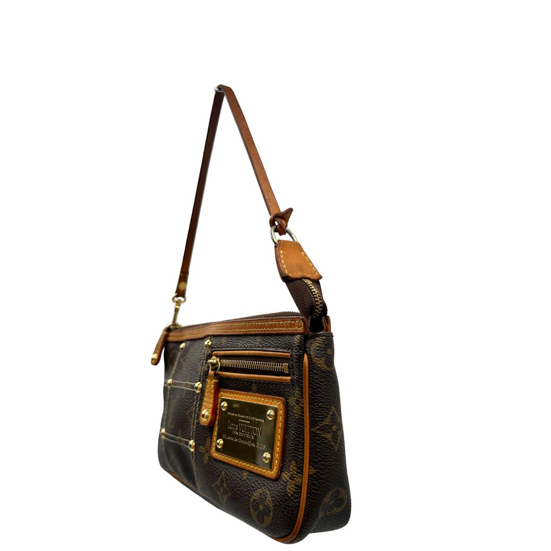 Pochette Rivet Louis Vuitton in canvas marrone