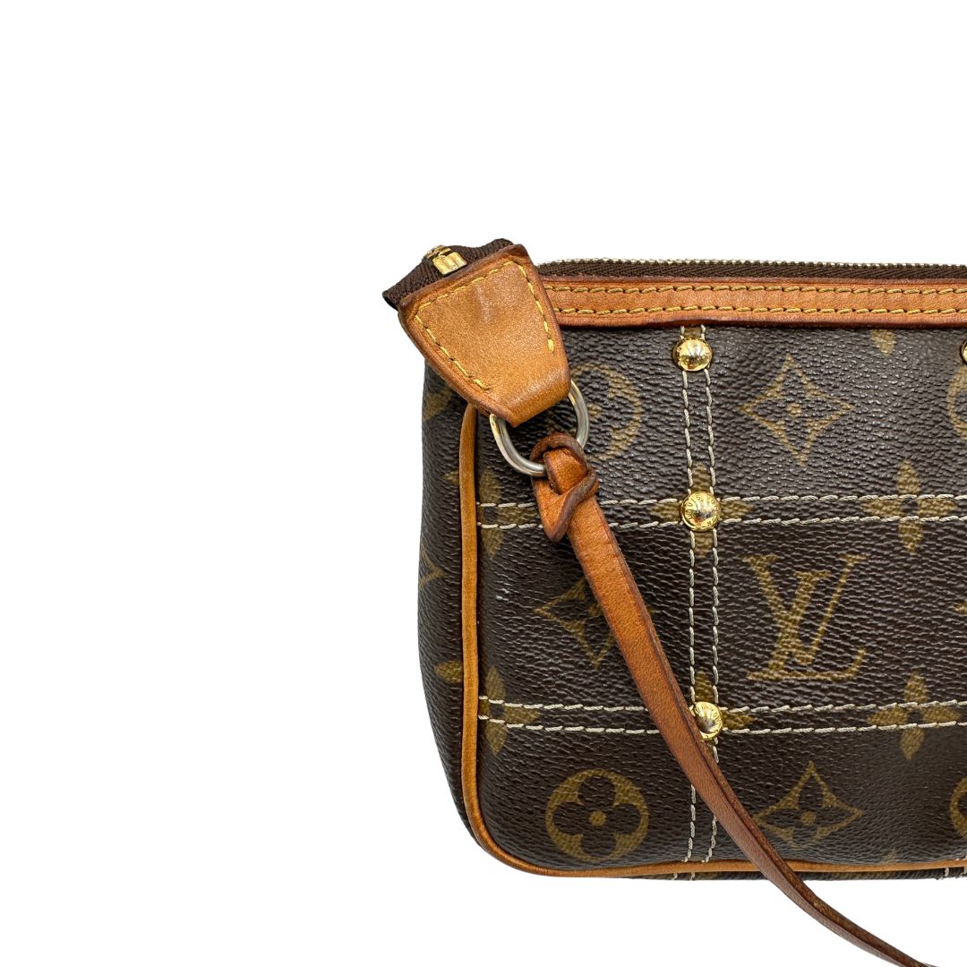 Pochette Rivet Louis Vuitton in canvas marrone