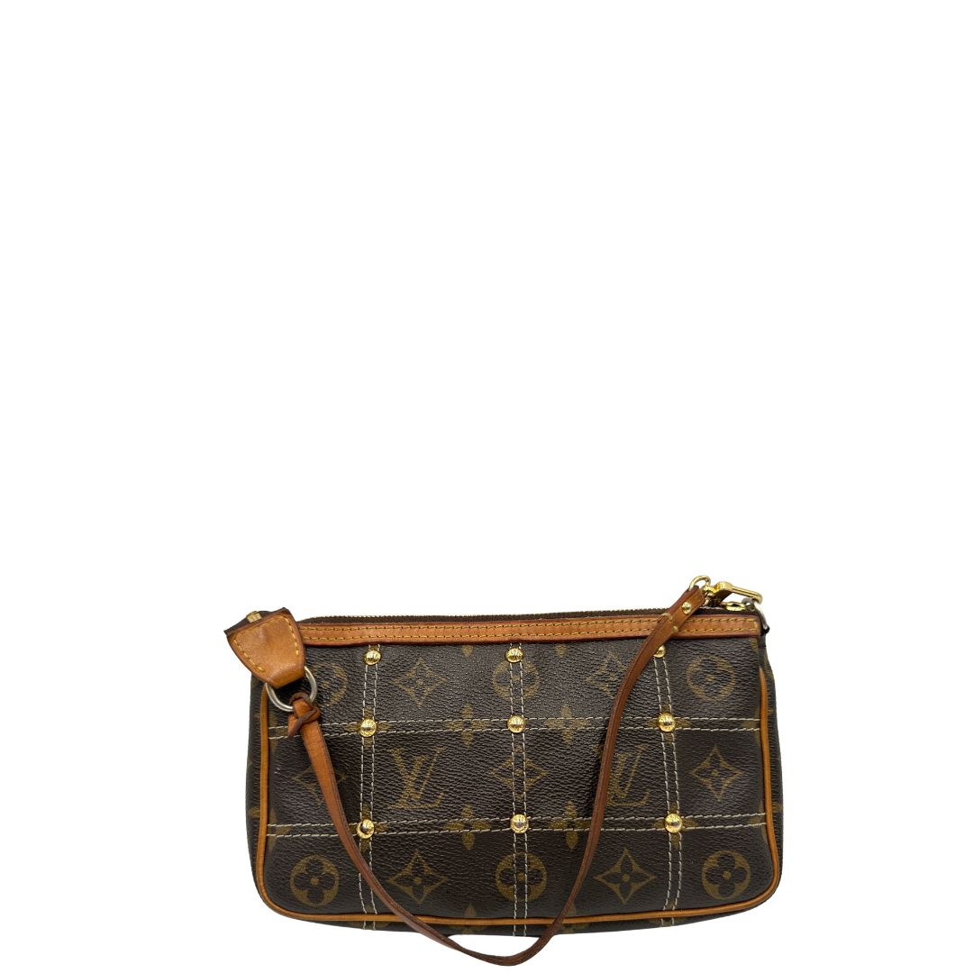 Pochette Rivet Louis Vuitton in canvas marrone