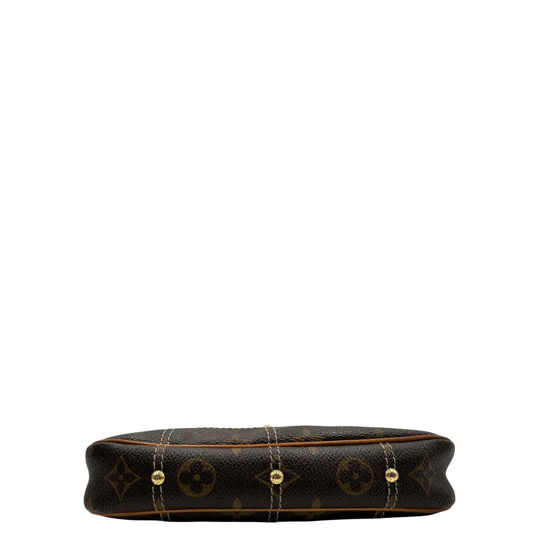 Pochette Rivet Louis Vuitton in canvas marrone