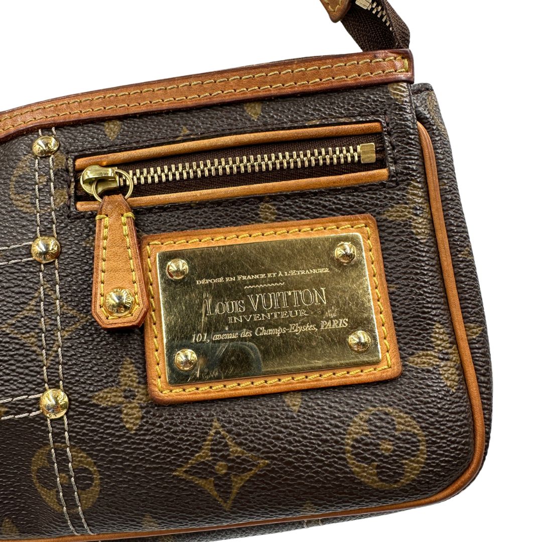 Pochette Rivet Louis Vuitton in canvas marrone