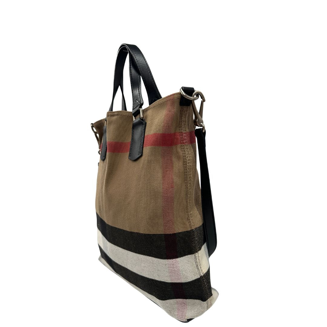 Borsa Burberry Tottenham Tote in tessuto beige
