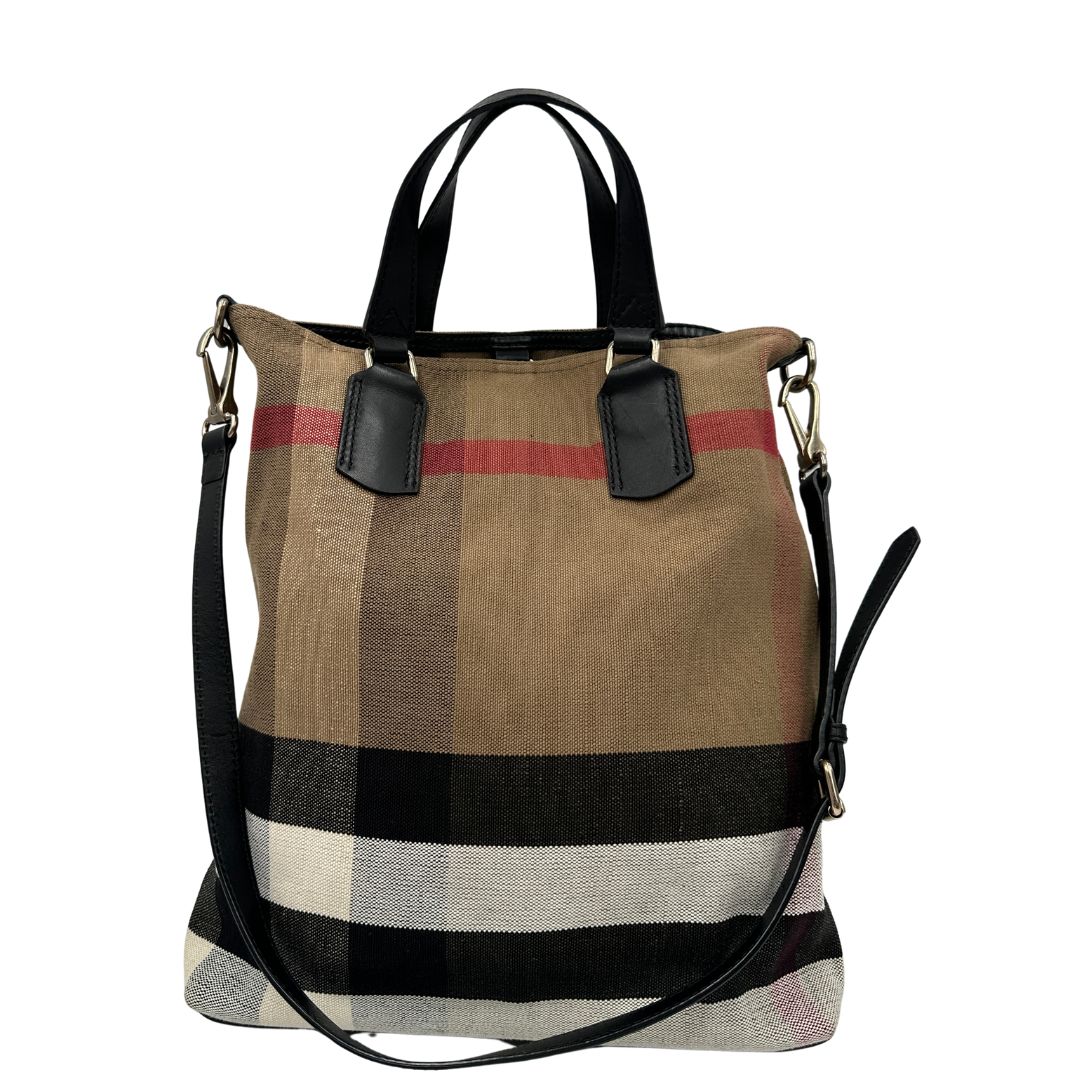 Borsa Burberry Tottenham Tote in tessuto beige