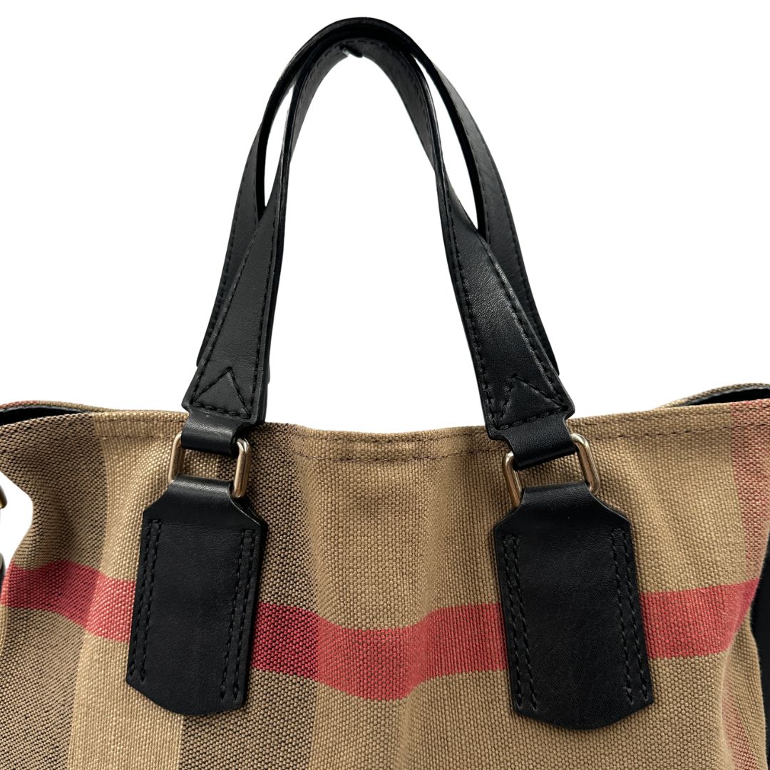Borsa Burberry Tottenham Tote in tessuto beige