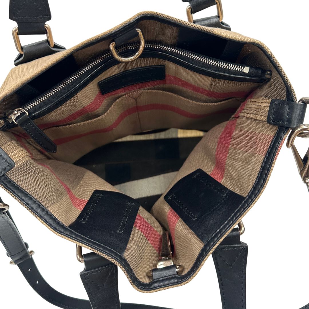 Borsa Burberry Tottenham Tote in tessuto beige