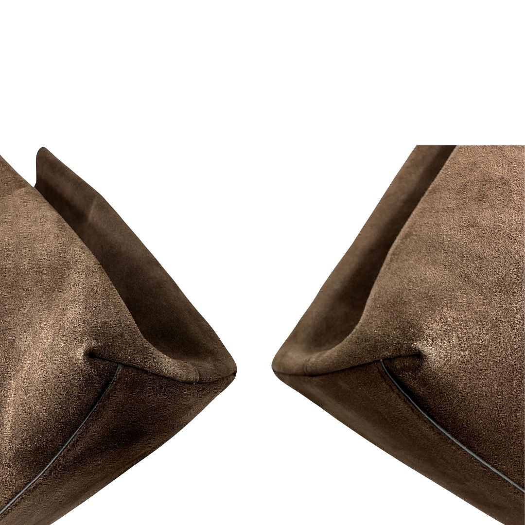 Tote Coccinelle Celene Suede in pelle marrone