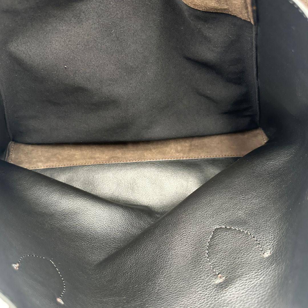 Tote Coccinelle Celene Suede in pelle marrone