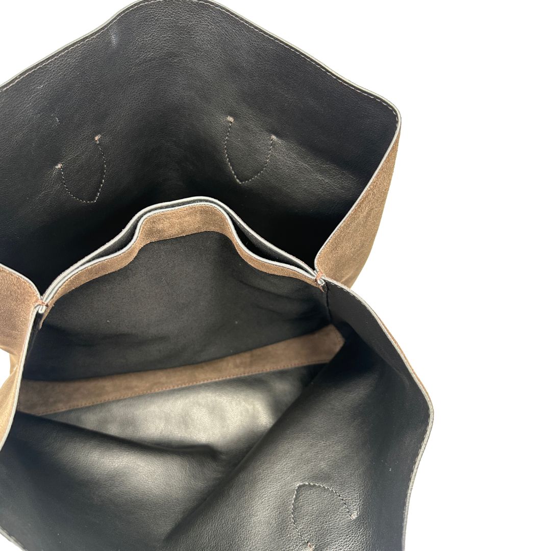 Tote Coccinelle Celene Suede in pelle marrone