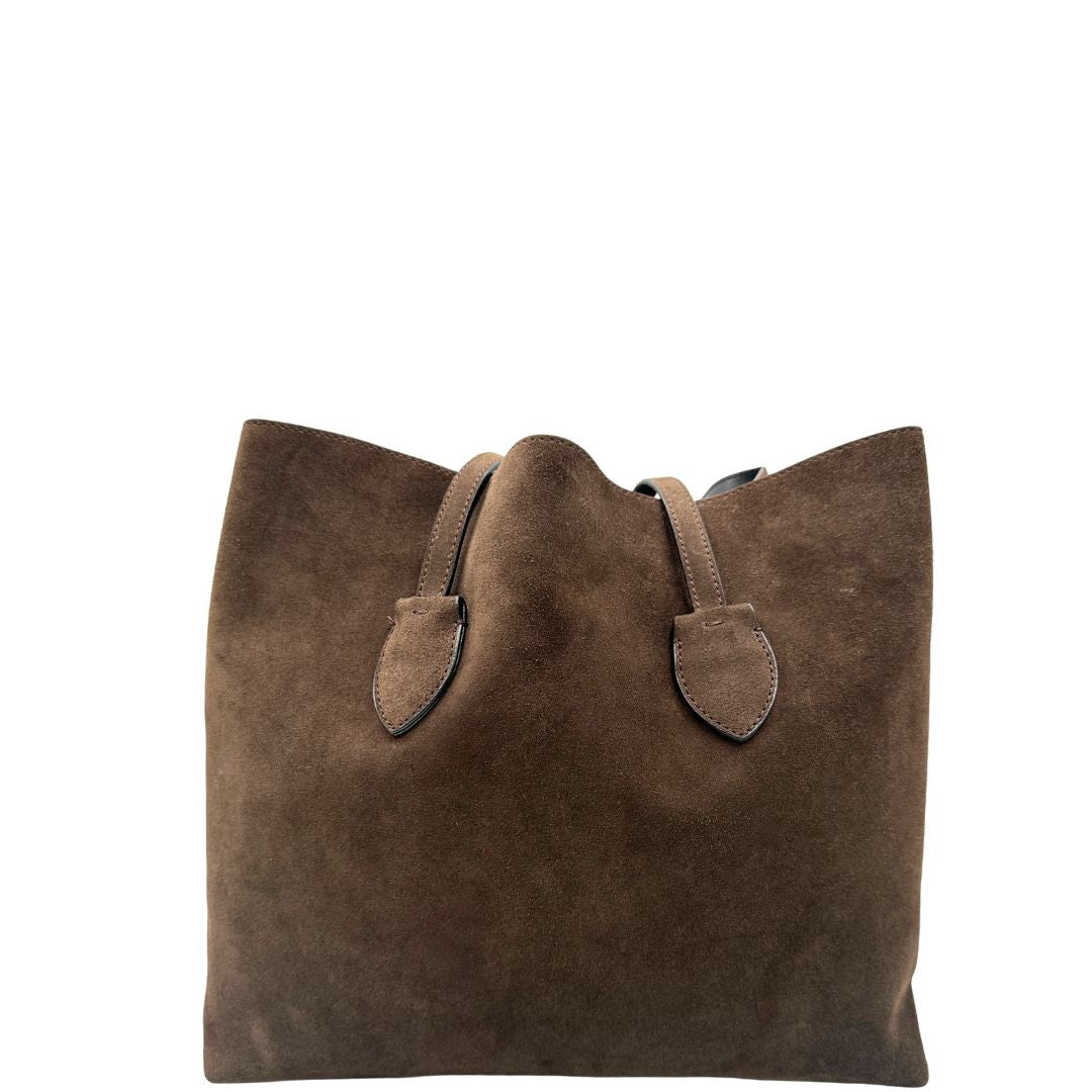 Tote Coccinelle Celene Suede in pelle marrone