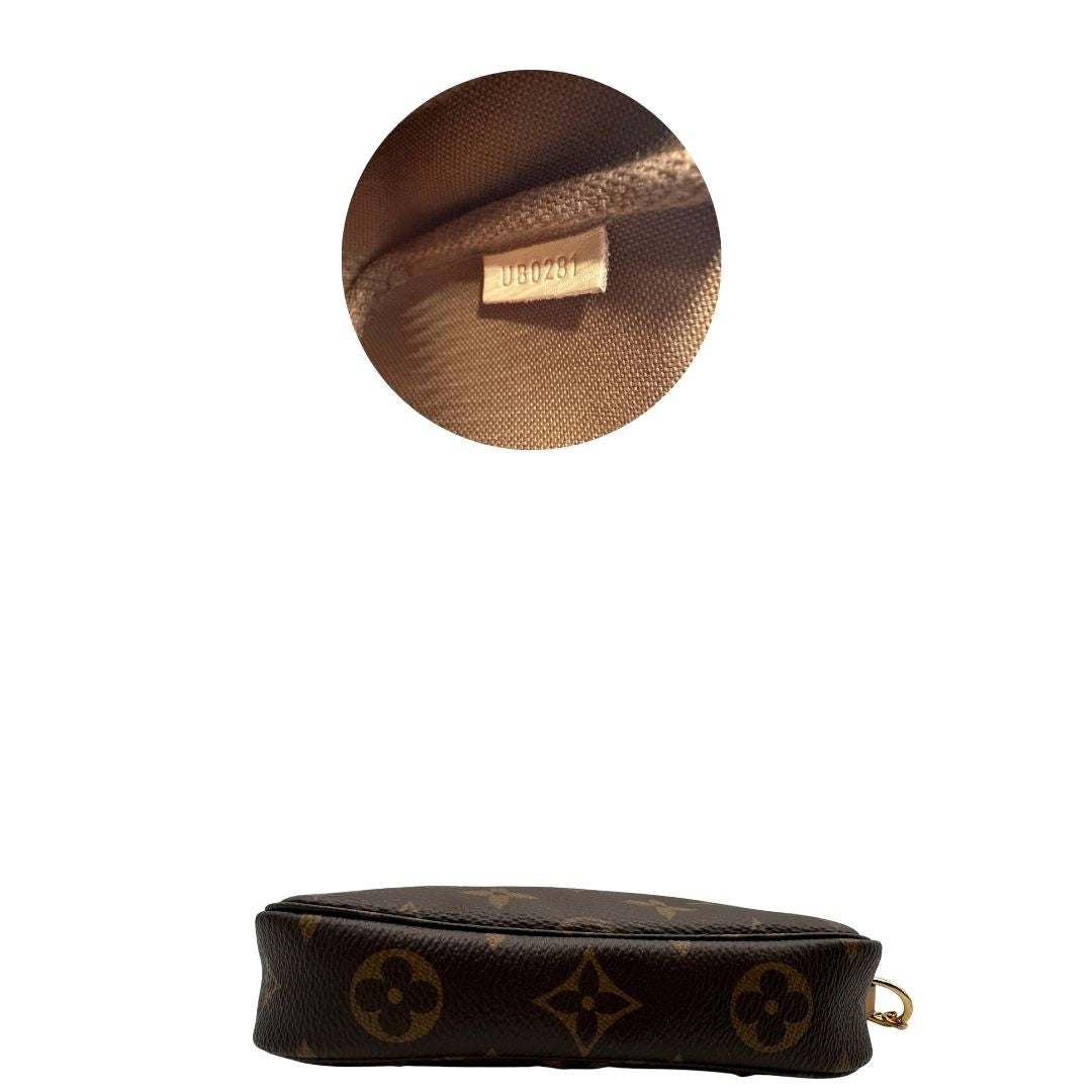 Pochette Mini Accessoires Louis Vuitton in canvas marrone