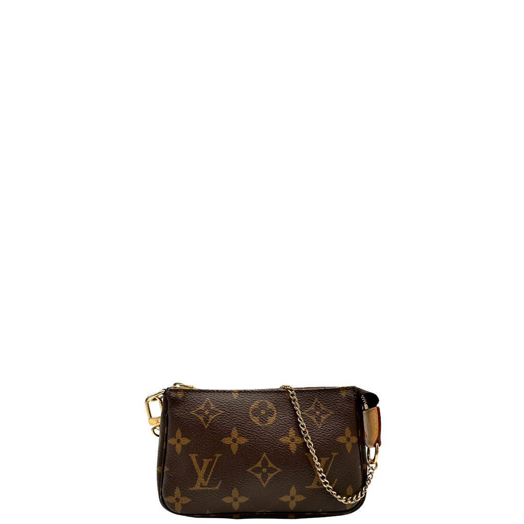 Pochette Mini Accessoires Louis Vuitton in canvas marrone