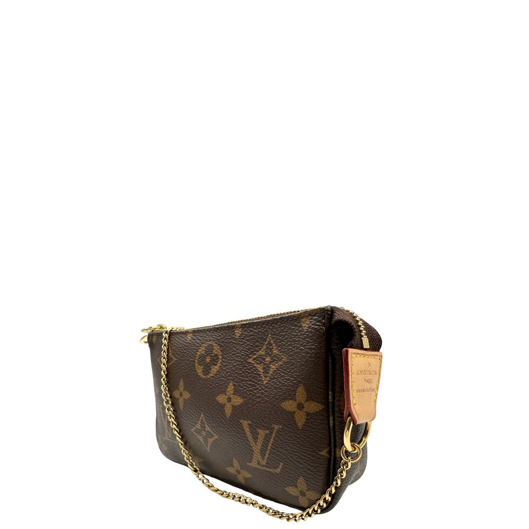 Pochette Mini Accessoires Louis Vuitton in canvas marrone