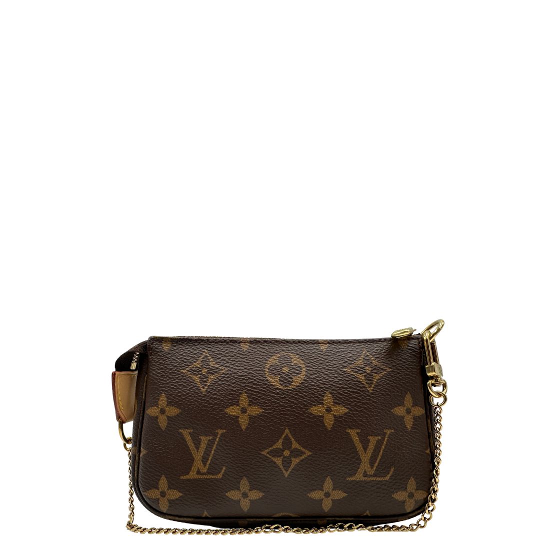 Pochette Mini Accessoires Louis Vuitton in canvas marrone