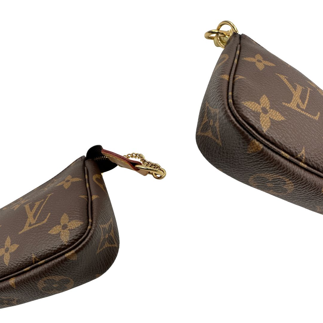Pochette Mini Accessoires Louis Vuitton in canvas marrone